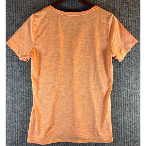 Nike Womens Large Orange Dri-Fit V-Neck Breathable Running Gym Ladies shirt - Picture 3 of 3